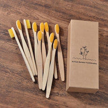 将图片加载到图库查看器，New design mixed color bamboo toothbrush Eco Friendly wooden Tooth Brush Soft bristle Tip Charcoal adults oral care toothbrush
