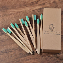 将图片加载到图库查看器，New design mixed color bamboo toothbrush Eco Friendly wooden Tooth Brush Soft bristle Tip Charcoal adults oral care toothbrush
