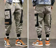 将图片加载到图库查看器，Streetwear Men&#39;s Multi Pockets Cargo Harem Pants Hip Hop Casual Male Track Pants Joggers Trousers Fashion Harajuku Men Pants
