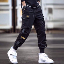 将图片加载到图库查看器，Streetwear Men&#39;s Multi Pockets Cargo Harem Pants Hip Hop Casual Male Track Pants Joggers Trousers Fashion Harajuku Men Pants
